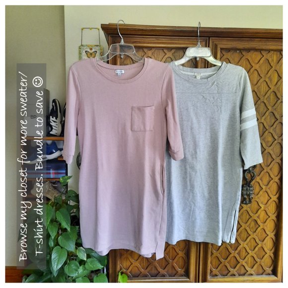 3/$15 Love Fire 3/4 Sleeve Sweater Dress with pockets - Blush Pink, Size M - Picture 15 of 16